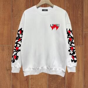 AMIRI White Long Sleeve Crew Neck Sweatshirt
